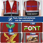 BeautyWill 10/20 Pack Custom Logo Safety Vest,Bulk High Visibility Class 2 Reflective Work Vests