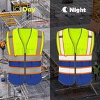 BeautyWill Custom Logo Safety Vest Class 2 High Visibility Reflective Vest for Men - Personalized Logo Team Vest