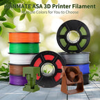iSANMATE ASA 3D Printer Filament Bundle 4KG (8.8lbs), UV & Weather Resistant 3D Printer Filament Perfect for Outdoor Functional Parts, Orange+Pink+Silver+Skin