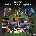 GEARit XLR Male to Female Microphone Cable (6 Feet, 6-Pack) 3-Pin Balanced Shielded Mixer, Recording Studio, Podcast - Black