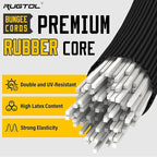 Adjustable Bungee Cords with Hooks, 6 Pack Heavy Duty Outdoor Carabiner Bungee Cord, Black Super Elastic Bungee Straps Easily Adjust from 7" to 48", Great for Cargo, Camping, Bike Racks, Tents