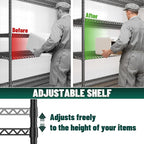 2500 LBS Shelf Storage Shelves 68.1" W Wire Shelving Unit, Garage Shelving Heavy Duty, Adjustable Metal Shelving for Garage, Pantry, Kitchen, Basement, Business 68.1" W x 20.9" D x 70.9" H