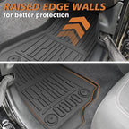 TripleAliners Floor Mats All Weather Compatible with 2020-2024 2025 2026 Jeep Gladiator JT Accessories 1st & 2nd Row Full Set Floor Liners TPE Heavy Duty Custom Fit Car Mats