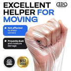 IDL Packaging 5" Stretch Wrap Mini Roll, 700 feet, 120 Gauge (Pack of 8) with a Plastic Handle Included – Industrial Grade Clear Plastic Wrap – Improved Protection for Packing, Moving, or Office