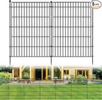 5 Panels No Dig Garden Fence Animal Barrier, 44in(H) × 11.8ft(L) Decorative Metal Outdoor Dog Fence, Rustproof Pet Fencing for Yard, Patio, Flower Bed -Temporary Fencing| Easy to Install