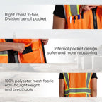 SRsafety High Visibility Vest, Security Vest with 9 Pockets,Mesh Safety Vest for Construction Workers Sanitation Workers