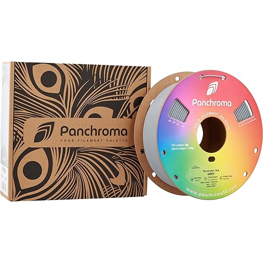 Panchroma PLA Grey 3D Printer Filament, 1.75mm, 1kg Spool, Easy to Print, High Speed Printing, Tangle Free, AMS Compatible, Perfect for Toys, Decor, Miniatures, Models & Cosplay