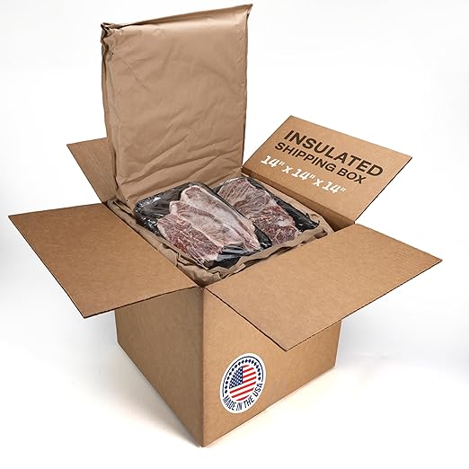 Insulated Thermal Shipping Box 14" x 14" x 14", Pack of 1 - USA-Made Cold Food Shipping Box 5.8-Gallon Capacity with Thermal Paper Liners, Absorb Condensation – Ideal for Frozen Food by IDL Packaging