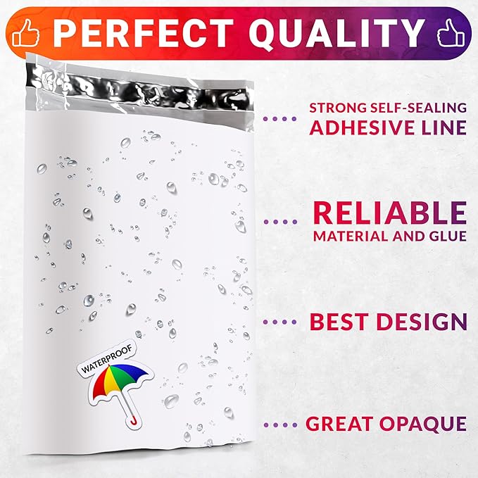 ABC PACK & SUPPLY White Gusseted Poly Mailers, 24 x 21 x 6 Inch. Pack of 100 Expansion Poly Mailers Bags. Shipping Envelopes for Clothing, 2.5 Mil. Plastic Shipping Bags Self Seal. Mailing Packages