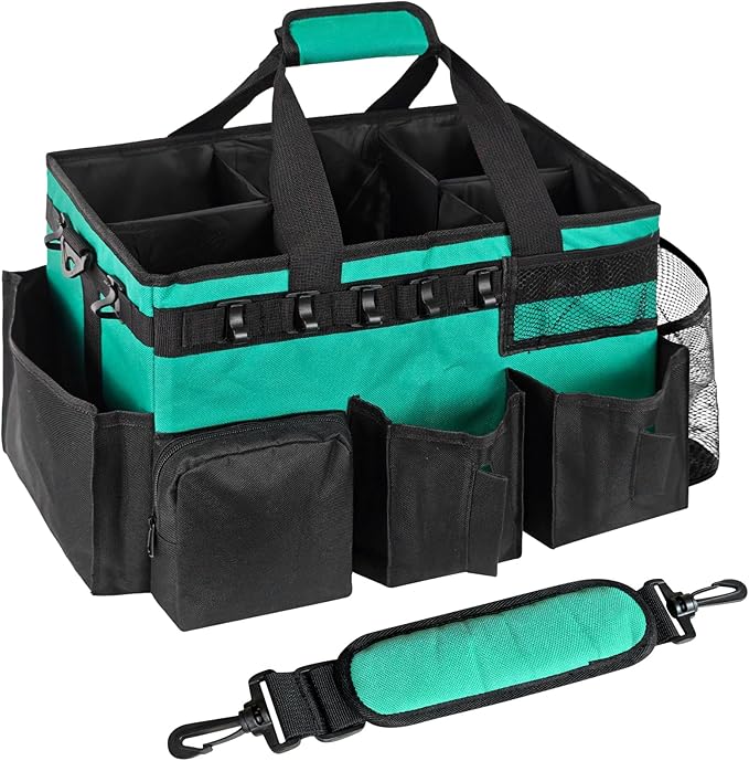 Wearable Cleaning Caddy Bag,WithDetachable Divider cleaning bags for housekeepers, With Adjustable Shoulder Strap for Cleaners & Housekeeper