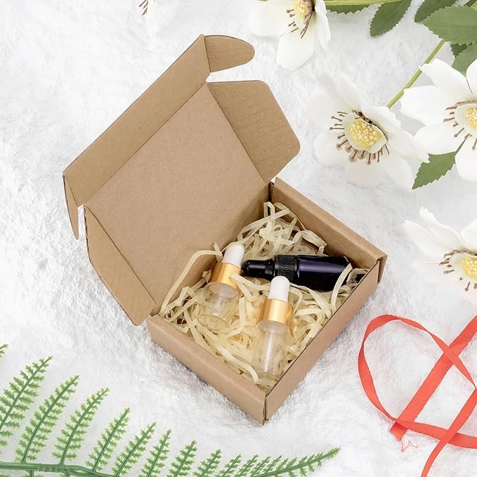 Ellbest 50pcs Kraft Brown Box 1.5mm Thick Cardboard Boxes, 3.6 x 2.6 x 1.2 inches Foldable Kraft Brown Box for Stationery, Pins, Mini Ornaments, Small Shipping Boxes