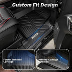 OEDRO Upgraded Floor Mats Fit for Toyota Grand Highlander 2024 2025 2026 w/Subwoofer 7 Seat(Include Hybrid), TPE Interior Seat Back Covers and Cargo Liner Behind 3rd Row (Trunk Mat with Backrest Mat)