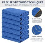 Moving Blankets 12 Packs, Extra Large 80"x72" Furniture Moving Pads, Reusable Packing Blankets, Professional Quilted Furniture Shipping & Storage Pads for Couch Desk Cabinet Appliances, Blue and Black
