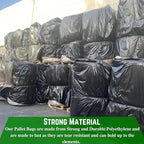 Farm Plastic Supply - Black Pallet Covers - 3 Mil - (55" x 53" x 75") - Heavy Duty Construction Grade Strength Pallet Bags, Pallet Covers, Polyethylene Pallet Bags, and Pallet Storage (10 Pack)