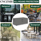 Heavy Duty Patio Furniture Covers Waterproof, 600D Outdoor Furniture Cover Waterproof for Sectional Sofa Couch, Outdoor Dining Table and Chair Set Covers 98''L x 78''W x 32''H, Grey