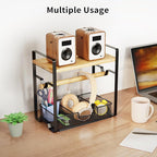 Label Holder for Rolls and Fan-Fold - Bamboo Shipping Label Holder for Desktop Thermal Printer with Space-Saving Accessories - Suitable for Home, Office, Warehouse, Small Business