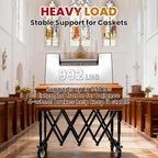 Funeral Stretcher Truck, 992LBS Folding Funeral Stretcher Cart with Dual-Locking Wheels, Dedicated Coffin Cart,Carbon Steel Mortuary Stretcher Trolley for Church,Funeral Home,Parlour,Crematoriums