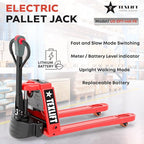 Full Electric Power Pallet Jack – Standard Duty Pallet Truck 4400 Lb Capacity, 48” L x 27” W Fork Size, Plug-in 48V/15A Lithium Battery – Max Lift Height 7.8 Inch - (US-EPT44K-FE)