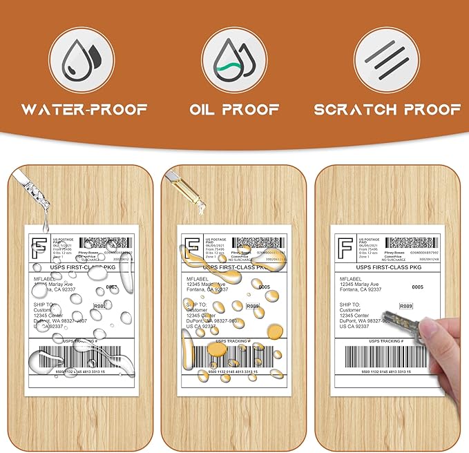MFLABEL 4x6 Direct Thermal Shipping Labels - 6 Rolls, 220 Labels/Roll, Perforated Postage Paper with Alignment Hole, Compatible with 4XL LabelWriter 1744907 & 1755120, Rollo for USPS, UPS