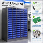75 Drawer Heavy Duty Parts Cabinet,2mm Steel Frame & ABS Drawers with Labels/Divider,550Lbs Capacity Nut Bolt Screw Organizer for Workshop,Garage,Hardware Storage