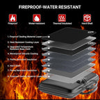 Fireproof File Organizer,Fireproof Document Box with Lock,Large 13 Pocket Expanding File Folder,Hard-Shell Portable Safe Storage for Letter/Legal Document,Laptop,Valuables-Black