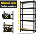 PrimeZone Storage Shelves 4 Pack 5 Tier Adjustable Garage Storage Shelving, Heavy Duty Metal Storage Utility Rack Shelf Unit for Warehouse Pantry Closet Kitchen, Black