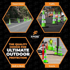 Xpose Safety 36” Lime Green Traffic Cone Dual 6" & 4" Reflective Collar – 48 Pack Multipurpose Premium PVC Safety Cone for Parking, Caution, Construction, Road Crews, Emergency Vehicle -DOT Approved