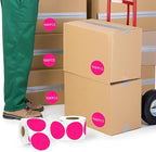 2 Inch Fluorescent Pink Circle Stickers 500 Pcs,Permanent Color Coding Dots for Office,Home Organization, File Classification,Multipurpose Labels