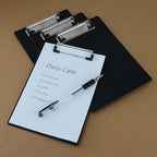 Small Clipboards 6" X 9" Mini Clipboards 4-Pack Portable Clipboards A5 Size Half Letter Clipboard Menu Pads Receipt Clips for School Office Restaurant Cafe Hotel (Black)