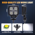 2.8 Inch 48W 5952LM LED Work Light Bar, with Shock Pad 12V Flood Light IP68 Waterproof, 2PCS LED Tractor Lights Applicable for Tractor Excavator Truck Off-Road Vehicle SUV ATV UTV
