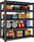 48" W Garage Shelving Heavy Duty，3000LBS Loads Adjustable Garage Storage Shelves,5-Tier Metal Storage Racks and Shelving Units, Utility Rack Shelves,48”W x 24”D x 78”H,Silver