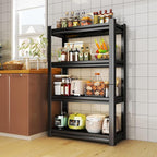 Storage Shelves, Garage Metal Shelving Unit, Adjustable, Double-Layer Column with Reinforced Ribs, Heavy-Duty, Capable of Bearing 600-3600 lbs (Black, 45''W*20''D*54''H, 4-Tier)
