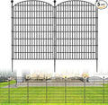 No Dig Decorative Garden Fence 5 Panels, 40 in (H) x 11.8 ft (L), Dog Fence Outdoor for Yard, Rustproof Metal Animal Barrier Ground Stakes Fencing for Garden, Patio, Flower Bed