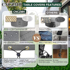 Heavy Duty Patio Furniture Covers Waterproof, 600D Round Outdoor Furniture Cover Waterproof for Sectional Sofa Couch, Outdoor Dining Table and Chair Set Covers 110"DIA x 28"H, Grey