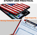 Clipboard with Storage, Hard Letter A4 Size Clip Board with Pen Holder & Paper Organizer, Heavy Duty Portable Writing Pad for Nurses Students Teachers Office Jobsite Contractor, American Flag 2