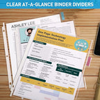 HABGP Binder Dividers with Tabs, 8 Tab Sheet Protectors for 3 Ring Binder, Clear Dividers for 3 Ring Binder Page Protectors, Notebook Binder Sleeves with Pockets, 3 Set (24 Pcs)