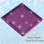 Cacturism Car Registration and Insurance Holder, Vehicle Glove Box Car Organizer Men Women Wallet Accessories Case for Cards, Essential Document, Driver License, Bling Purple