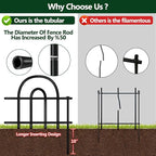 Decorative Garden Fence, 15 Panels No Dig Fence, 21.25 ft(L) x 13 in(H) Animal Barrier for Dogs Rabbits, Rustproof Metal Arched Decorative Garden Fences for Flower Bed, Outdoor, Yard, Patio