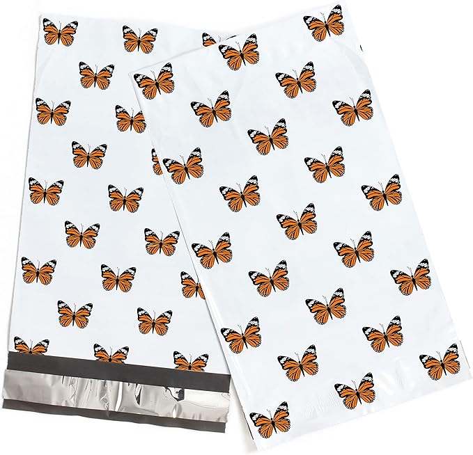 6x9 Poly Mailers – Butterfly Design – Waterproof, Tear-Resistant Shipping Bags with Adhesive Seal – 200 Pack – Package Mint