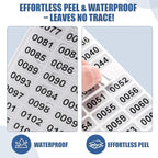 1-2000 Inventory Stickers, Waterproof Self-Adhesive Vinyl Number Stickers, Number Labels for Storage, Organization, Classroom, Indoor & Outdoor Use(0.39 x 0.78 Inch)