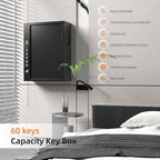 XDeer 60-Key Biometric Lock Box, Wall Mount with Anti-Theft Key Slot and Combo Lock for Hotels & Offices