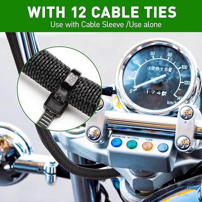 20FT Split Cable Management Sleeve Wire Loom Tubing Cord Protector for High-Temperature Automotive Harness Wires and Home Cable Management,Self-Wrapping Braided Cord Covers (1/4 Inch)