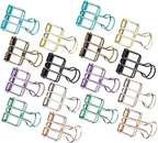 16 Pcs Hollow Binder Clips - 8 Colors Skeleton Design Paper Clamps for Office School Home Use, Organize Documents Files Notes(S,0.8x1.1 Inch)