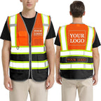 BeautyWill Custom Logo Safety Vest Class 2 High Visibility Reflective Vest for Men - Personalized Logo Team Vest