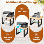 Shipping Label Holder for Thermal Printer, AHIER Wooden Thermal Label Holder for Rolls and Fanfold Labels, Desktop Printer Accessory for Home, Office, Small Business
