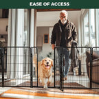 FXW Dog Gate Extra Wide Designed for Indoor Use, Adjustable Width Up to 55-inch Wide (40" H 2 Wire Panels for Medium and Large Dogs), Black