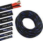 30ft PET Expandable Sleeving Wire Cable Sleeve (1/3", Steel Blue&Black)