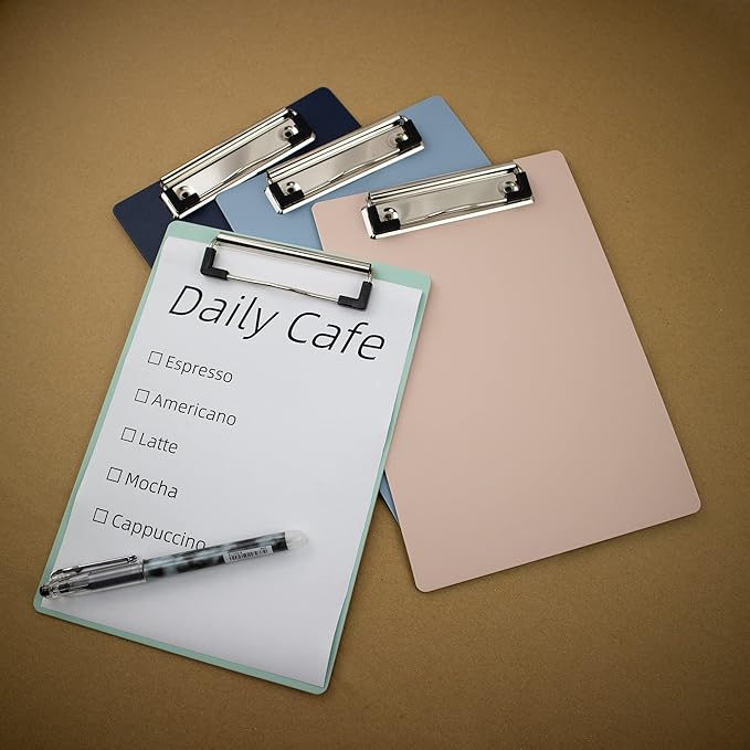 Small Clipboards 6" X 9" Mini Clipboards 4-Pack Portable A5 Size Half Letter Menu Pads Receipt Clips for School Office Restaurant Cafe Hotel