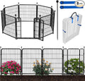 ADAVIN Tall Garden Fences and Borders for Dogs, Low Threshold Door, 48 in(H) 8 Panels Total 17.7 Ft(L) Dog Fences for The Yard, Modular Fencing, Garden Fence with Gate, Pet Fence