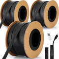 Pangda 300 Feet 1/4, 1/2, 3/8 Inches Wire Loom PET Expandable Braided Sleeving Braided Sleeve for TV, Computer, Home Theater(Black)
